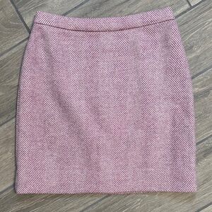 J. Crew Pink Herringbone Pencil Skirt, Womens Size2.